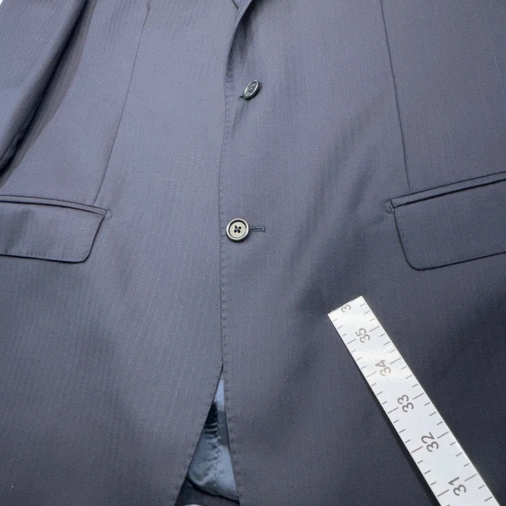 Saks‎ Fifth Avenue Blazer Mens 44 Long Pin Striped Zegna Wool Sport Coat Italy